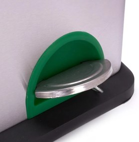 Matt ezüstszínű acél szelektív pedálos szemetes 2x20 l Tri Selectif – MSV