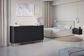 Függő éjjeliszekrények készlet Vesper 56 cm - fekete / fekete fogantyúk