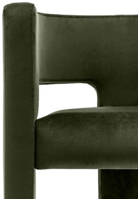 Sötétzöld design fotel ALPAH B VELVET