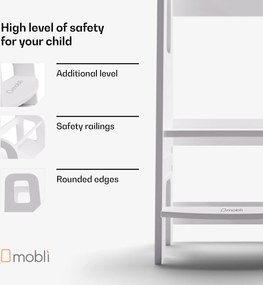 Mobli Ully Montessori, tanulótorony, MDF, 40,5 x 86 x 38 cm, állítható magasságú