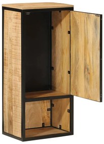 Tömör mangófa és vas fürdőszobai szekrény 40 x 27 x 90 cm