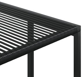 17 részes fekete polyrattan kerti étkezőgarnitúra