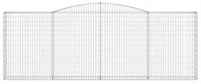 2 db íves horganyzott vas gabion kosár 400x30x140/160 cm