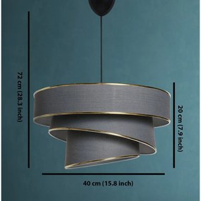 Antracitszürke-aranyszínű függőlámpa textil búrával ø 40 cm Couper – Opviq lights