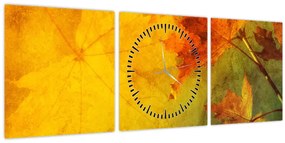 Kép - Őszi levelek (órával) (90x30 cm)