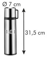 Tescoma CONSTANT rozsdamentes acél termosz palack csészével, 1 l