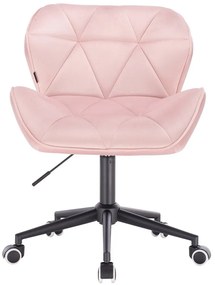 HR111K Rózsaszín modern velúr szék fekete lábbal