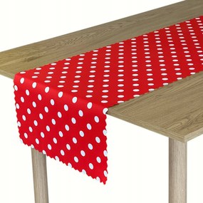 Foltálló Futópad Dekoratív Asztalra Pöttyös Piros 50x120 cm
