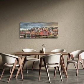 Kép - házak a folyó mellett (120x50 cm)