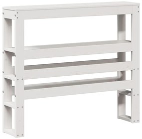 fehér tömör fenyőfa fejtámla polcokkal 90 cm