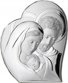 Szent Család kép ezüst modern szív Méret: 27x32.6 cm