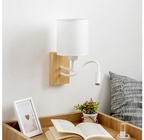 Brilagi Brilagi - LED Fali lámpa NUBILA WOOD 1xE27/25W/230V + LED/3W tölgy/fehér BG1565S