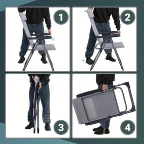 Deuba 4 darabos kempingszék szett - szürke