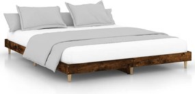 vidaXL füstös tölgy színű szerelt fa ágykeret matrac nélkül 160x200 cm