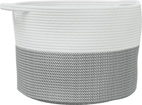 vidaXL szürke-fehér pamut szennyeskosár Ø55 x 36 cm