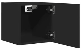 2 db fekete falra szerelhető TV-szekrény 30,5 x 30 x 30 cm