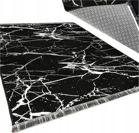 Fürdőszoba Konyha Szőnyeg 60x100 Csúszásgátló Mosógép Arany Fekete Paris