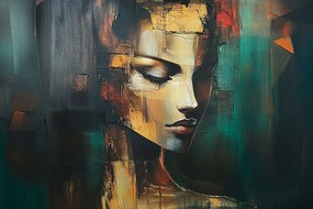 Vászonkép Canvas Figura Portré Nő Arc Elmélkedés 60x40