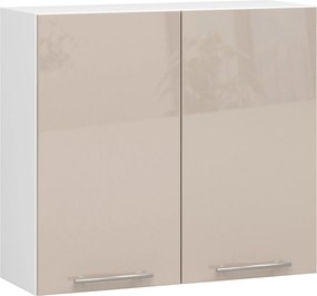 Akasztós Konyhaszekrény Olivia W80 H720 Fehér-cappuccino Fényes Akd
