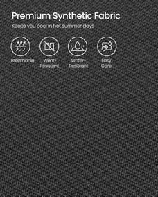 4 darabos összecsukható kerti székkészlet, 8-szögben dönthető háttámlával, max. székenként 150 kg teherbírás, fekete