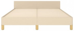 krémszínű szövet ágykeret matrac nélkül 140 x 200 cm