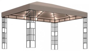 tópszínű pavilon LED fényfüzérrel 4 x 3 m