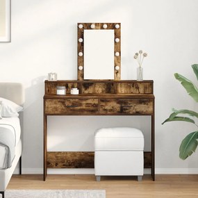 Fésülködőasztal LED világítással Füstölt tölgy 100x41x140 cm