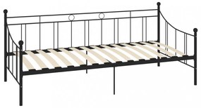 fekete fém kanapéágy-keret 90 x 200 cm