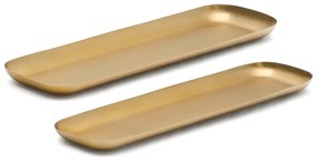 Rozsdamentes acél tálca szett 2 db-os 12,5x41 cm Aruc – Kave Home