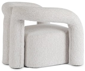 Designer Fotel Szürke Bouclé Kárpittal. BRAZIL