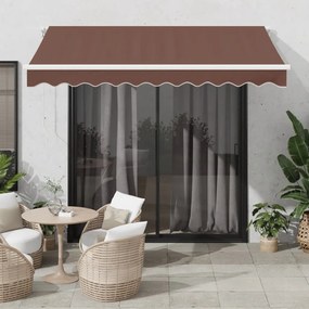 barna kézzel kihúzható LED-es napellenző 300 x 250 cm