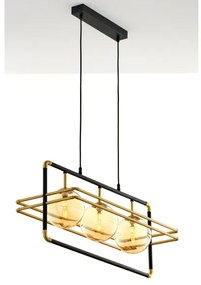 Jupiter 2027 - Csillár zsinóron FIORI 3xG9/10W/230V fekete/arany/bézs