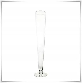 Pokal üveg váza, kúpos H-60 cm D-10,5 cm