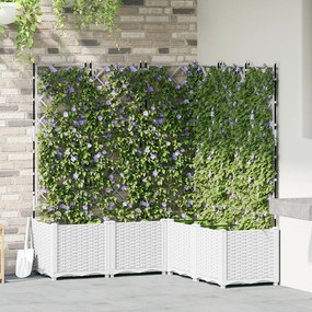 Kertészeti Beültető Trellisszel 5 db Fehér 120x120x143 cm