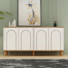 Fayron komód, zafír tölgy-fehér, 150 cm