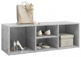 betonszürke szerelt fa cipőtároló pad 105 x 35 x 35 cm