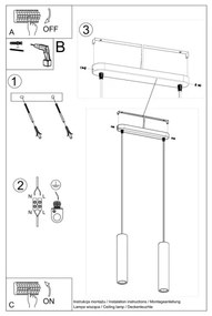 Sollux SL.0654 - LUVO 2xGU10/40W/230V beton/fekete függeszték