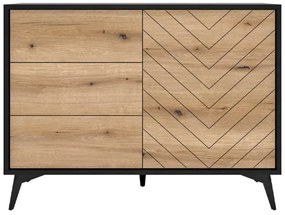 Szekrény DIAMOND 77x104 cm fekete/barna