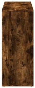 füstös tölgy szerelt fa elválasztó könyvespolc 69,5x29x69,5 cm