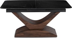 ALICANTE asztal 160–200 cm, fekete márvány / dió