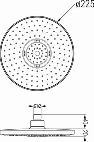 Mexen zuhanyfej D-05, kerek 22 cm, fekete, 79705-70
