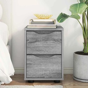 vidaXL Éjjeli asztal fiókkal Szürke Sonoma 30,5 x 30 x 43 cm Faanyag
