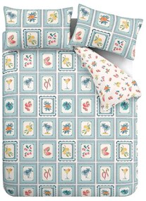 Kék kétszemélyes hosszabbított ágyneműhuzat 230x220 cm Riviera Tiles – Catherine Lansfield