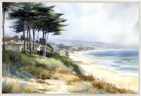 Poszter Keret Alumínium Tájkép Tenger Hullámok Dűnék Dél Spanyolország 60x40