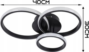 LED dimmelhető mennyezeti lámpatest LED/70W/230V 3000-6500K fekete + távirányító