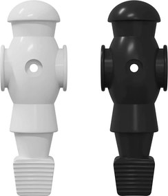 vidaXL Fociasztal Játékosok 24 pcs Fekete és Fehér 3,6 x 3,1 x 10,8 cm