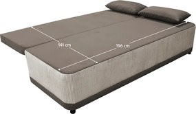 Kihúzható heverő, szürkésbézs Taupe, SENTY