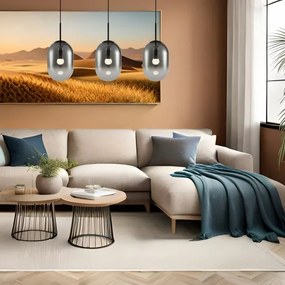 Csillár zsinóron ALIAS 3xE14/40W/230V fekete/szürke