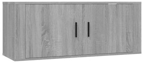 2 db szürke sonoma falra szerelhető TV-szekrény 100x34,5x40 cm