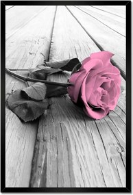 Poszterek keretben 40x60 Rózsa világos deszkákon